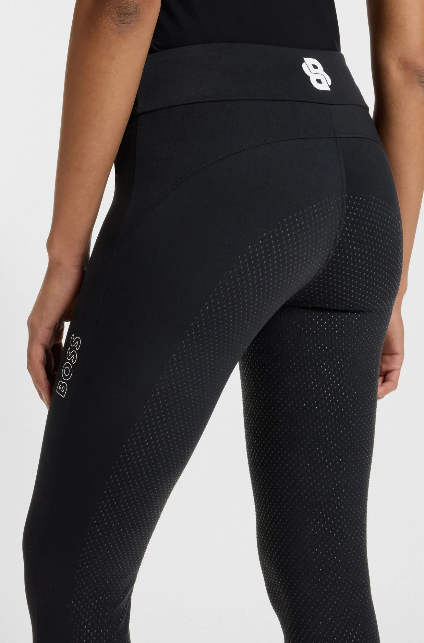 Equestrian high-waist leggings in power-stretch fabric