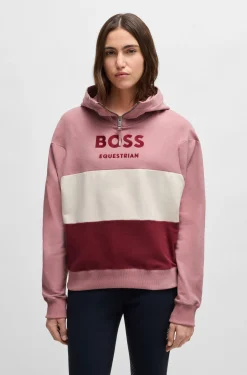 Equestrian hoodie in Italian stretch cotton