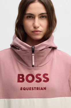 Equestrian hoodie in Italian stretch cotton