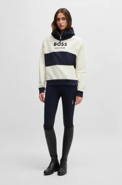 Equestrian hoodie in Italian stretch cotton