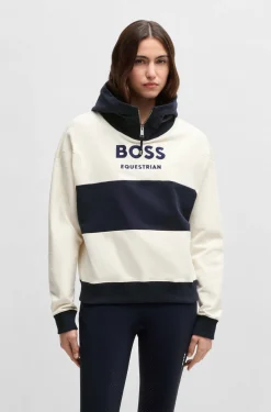 Equestrian hoodie in Italian stretch cotton