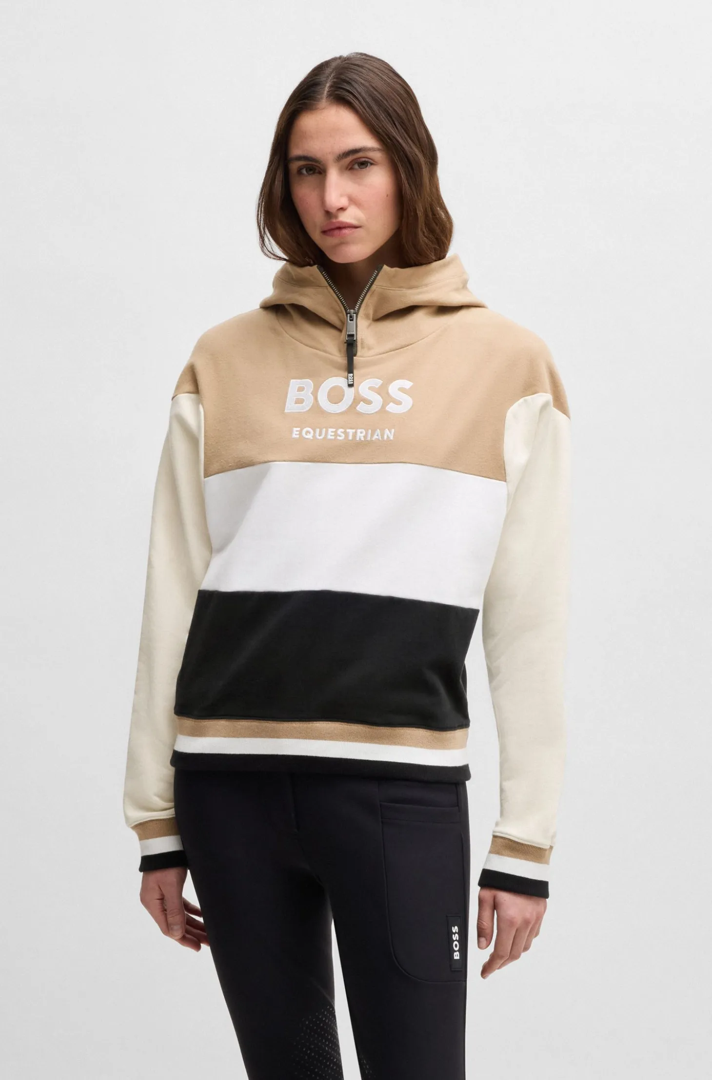 Equestrian hoodie in Italian stretch cotton
