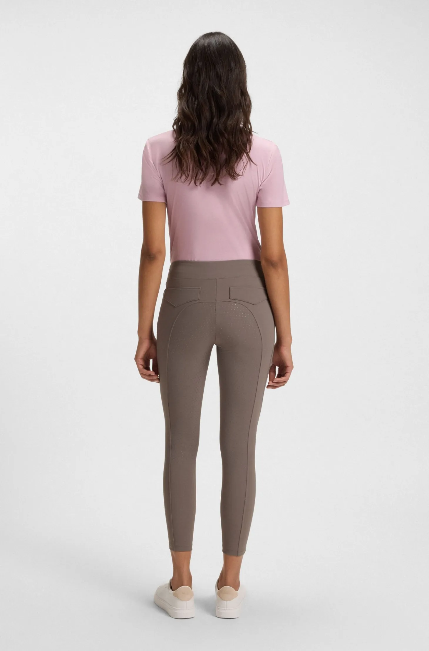 Equestrian hybrid breeches with silicone grips