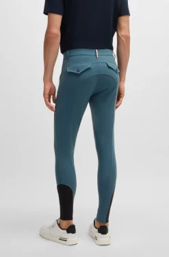 Equestrian knee-grip breeches with four-way stretch