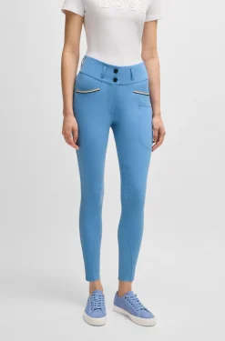 Equestrian knee-grip breeches with four-way stretch