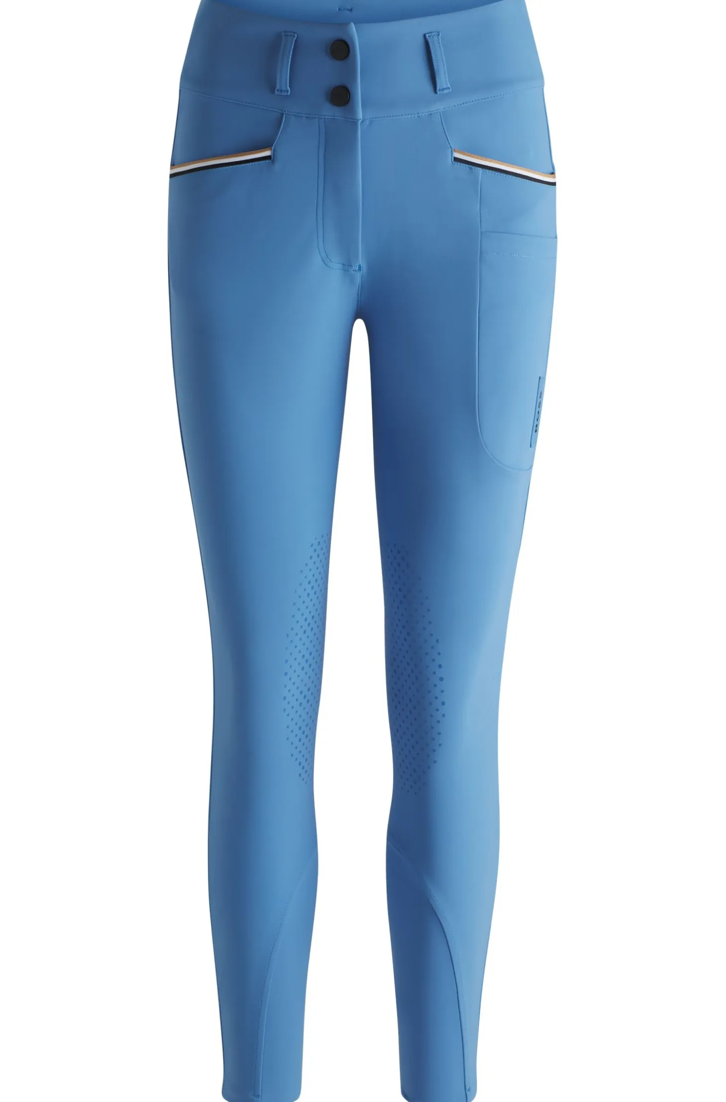 Equestrian knee-grip breeches with four-way stretch