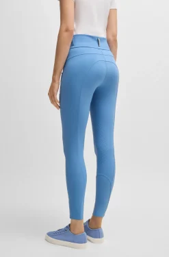 Equestrian knee-grip breeches with four-way stretch