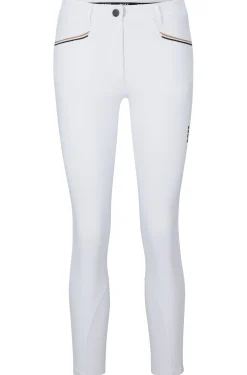 Equestrian knee-grip breeches in power-stretch material