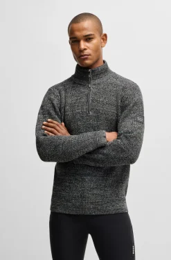 Equestrian melange troyer sweater