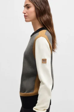 Equestrian regular-fit sweater with colour-blocking