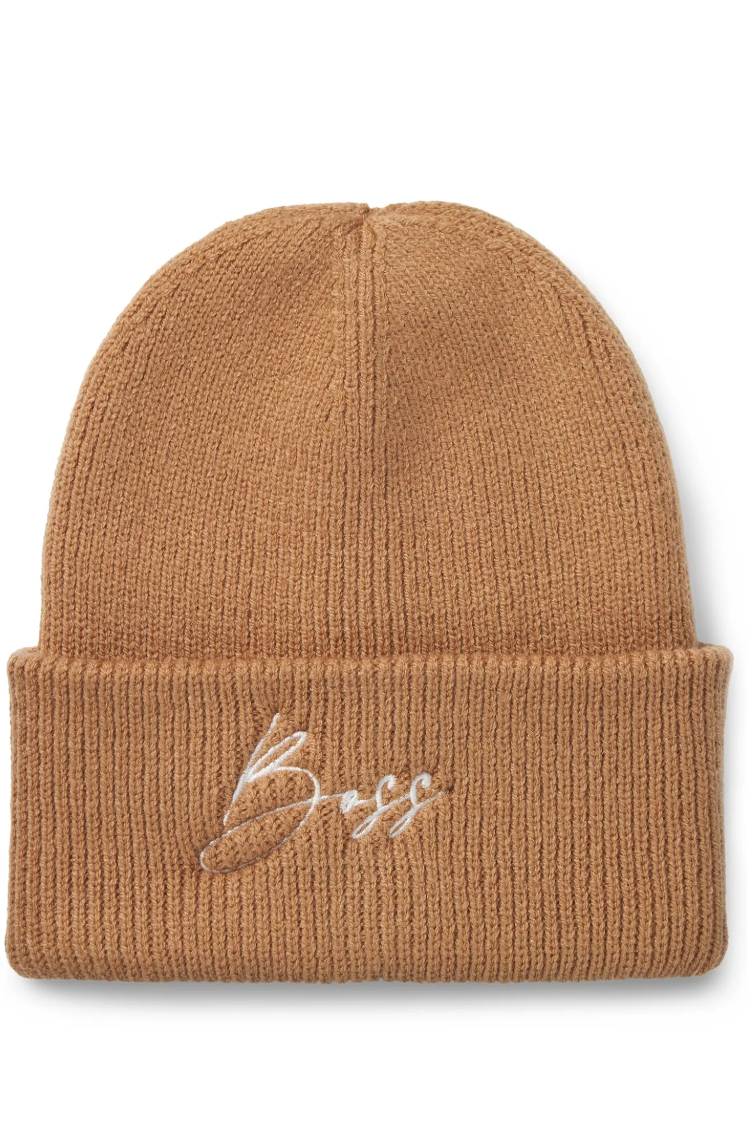 Equestrian ribbed beanie hat with embroidered logo