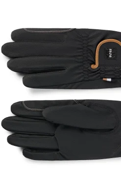 Equestrian riding gloves in faux leather