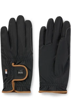 Equestrian riding gloves in faux leather