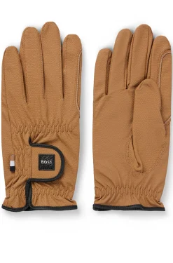 Equestrian riding gloves in faux leather