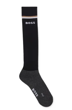 Equestrian riding socks with signature stripe and branding