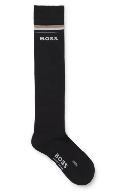 Equestrian riding socks with logo in cotton blend