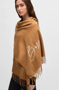 Equestrian scarf with embroidered logo