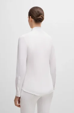 Equestrian show blouse with four-way stretch
