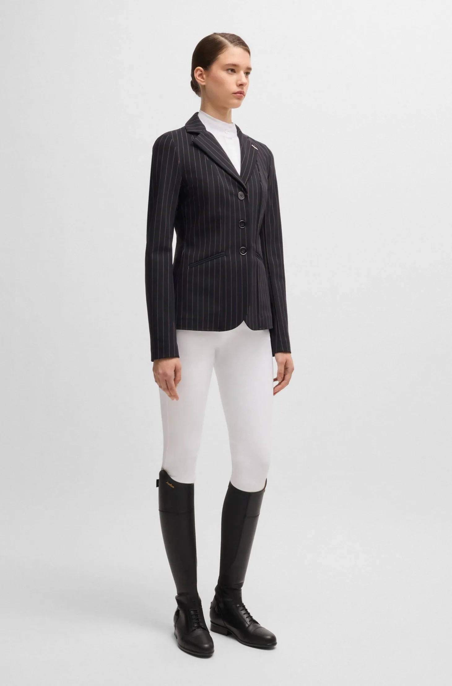 Equestrian show blouse with four-way stretch