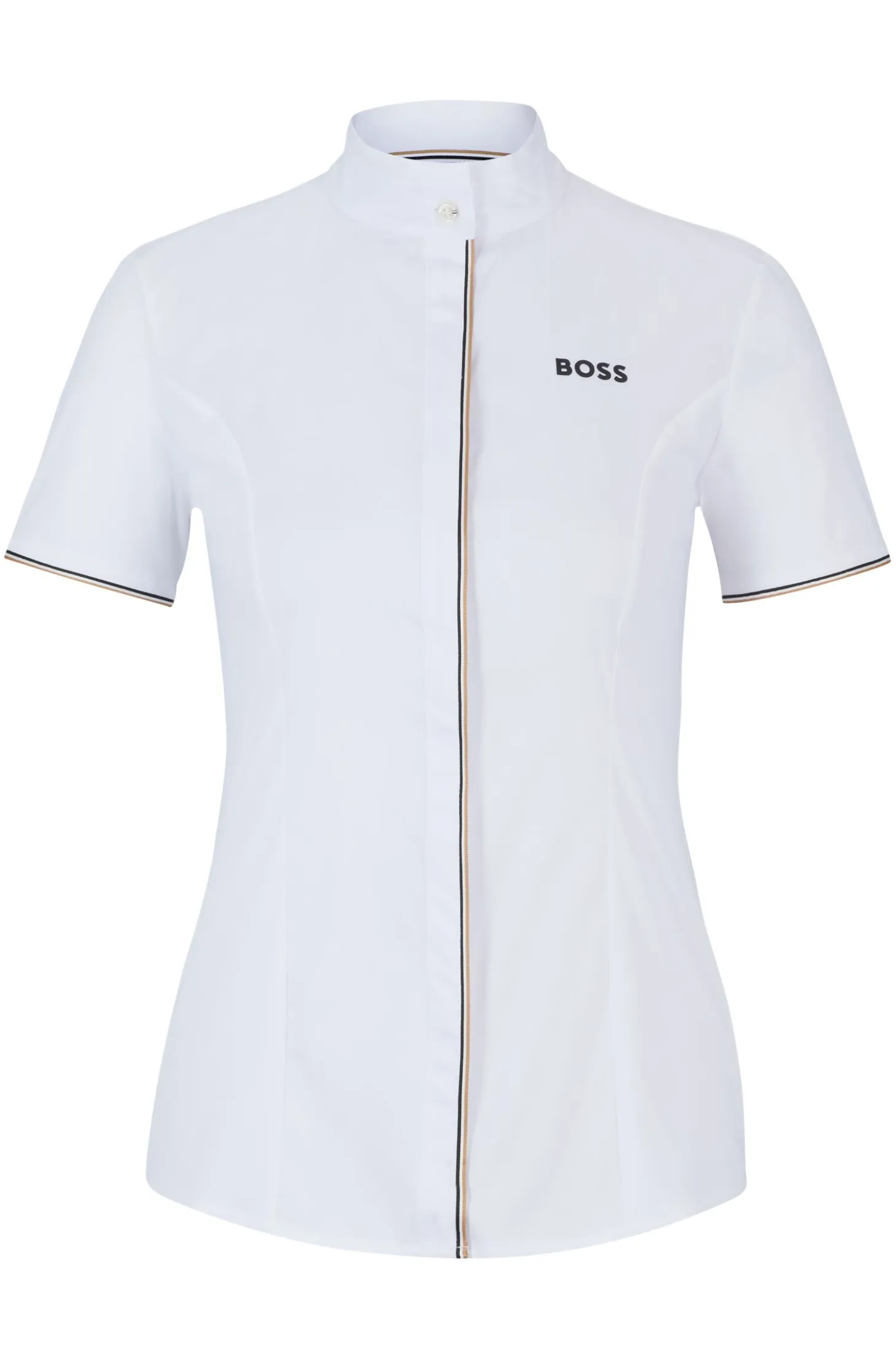 Equestrian show blouse with stretch-cotton middle