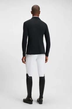 Equestrian show jacket in perforated stretch fabric