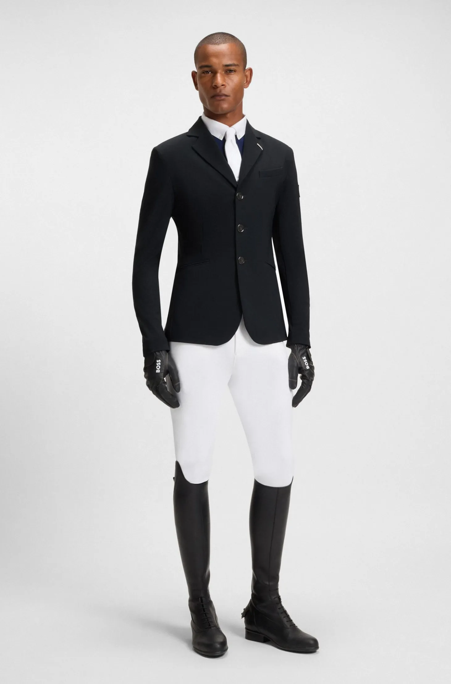 Equestrian show jacket in perforated stretch fabric