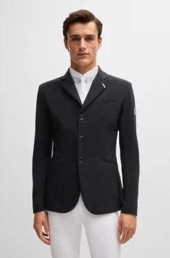 Equestrian show jacket in perforated material