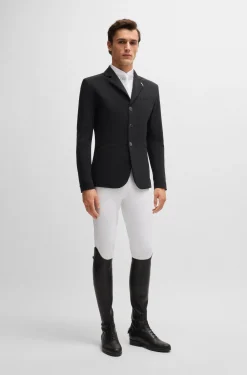 Equestrian show jacket in perforated material