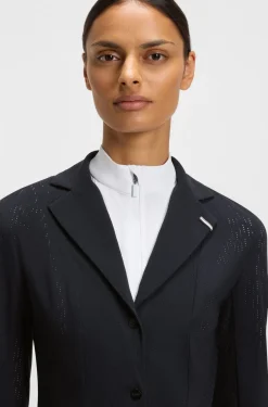 Equestrian show jacket in perforated stretch fabric