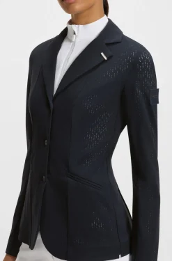Equestrian show jacket in perforated stretch fabric