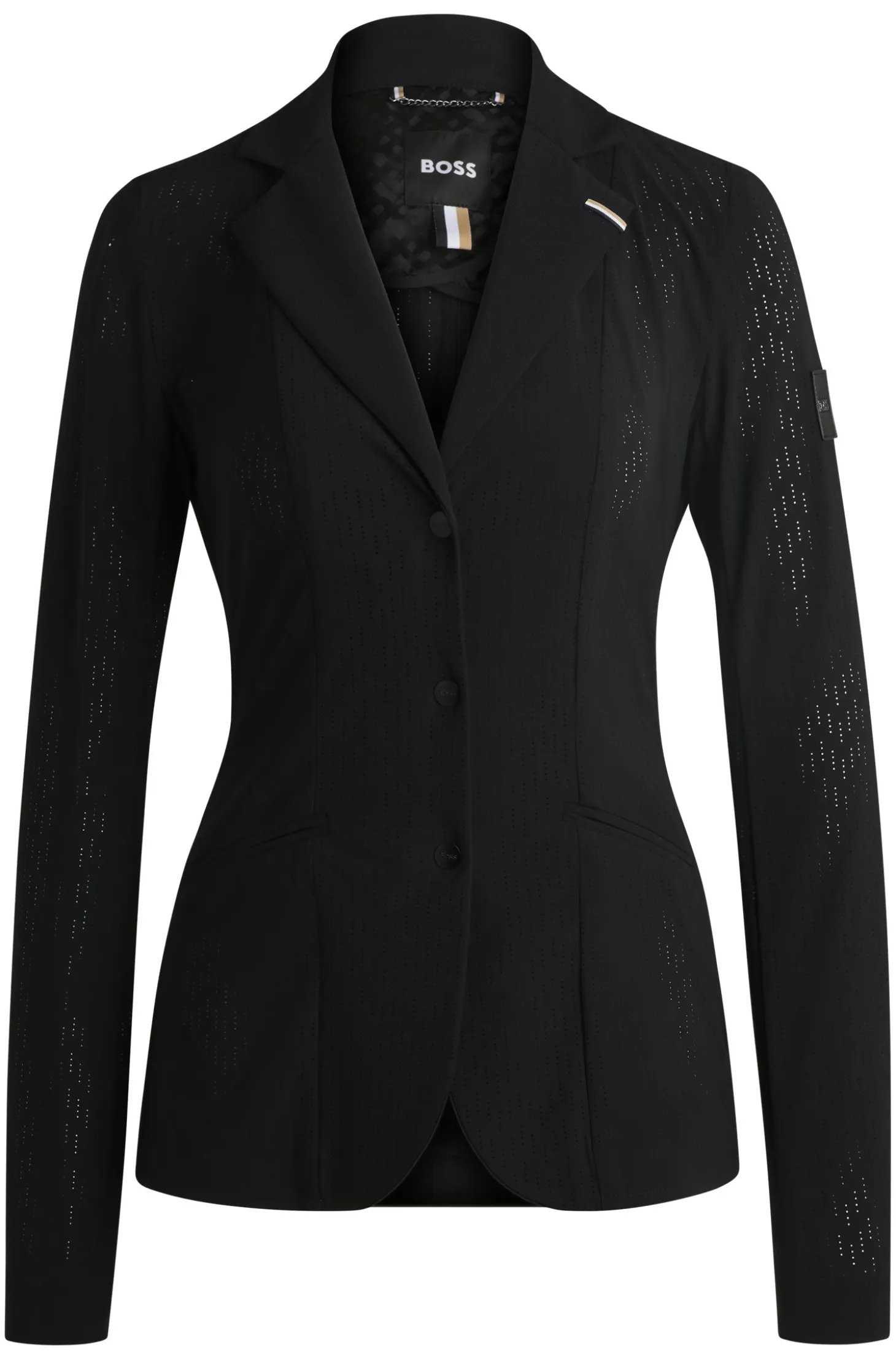 Equestrian show jacket in perforated material