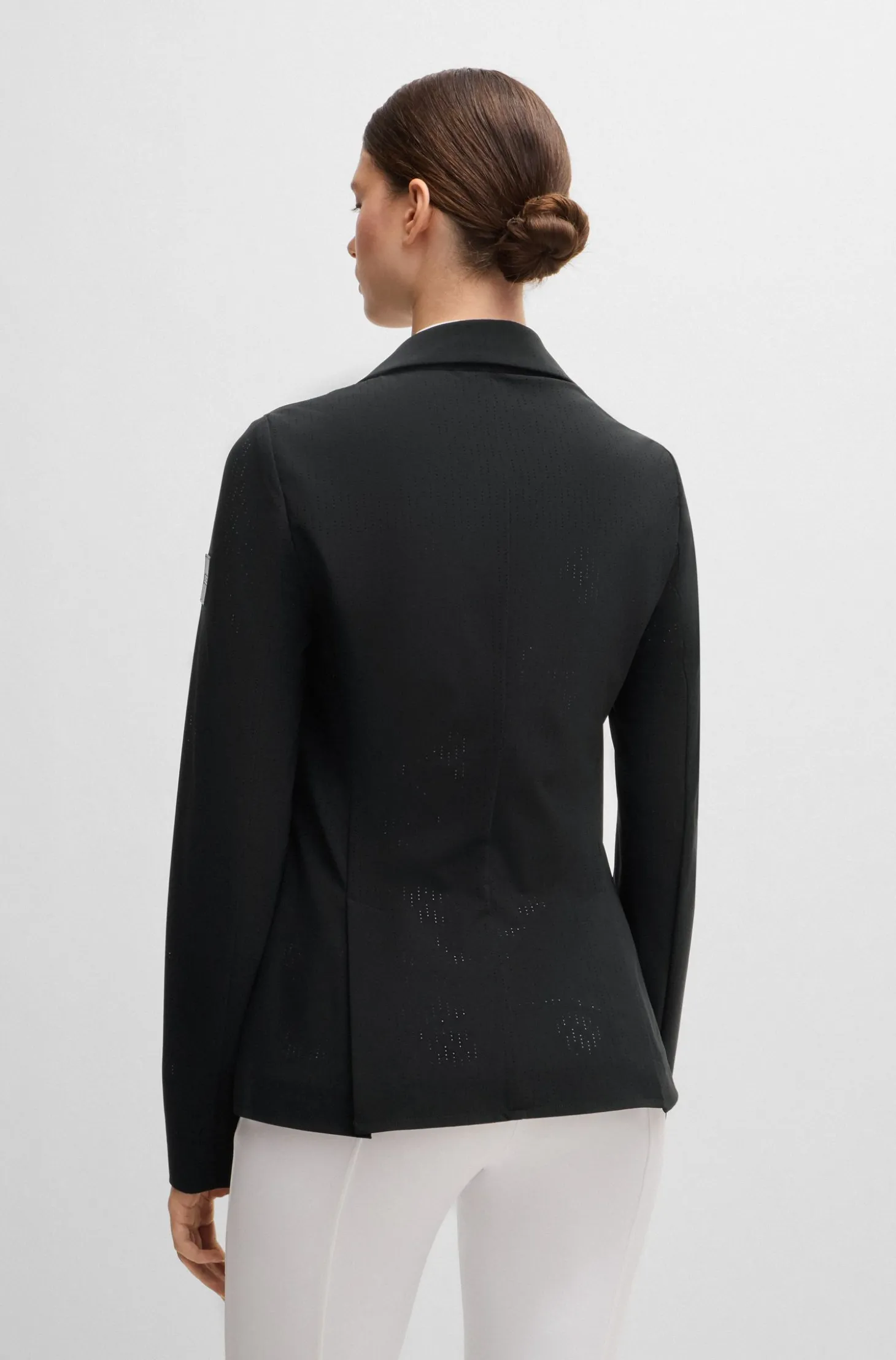 Equestrian show jacket in perforated material
