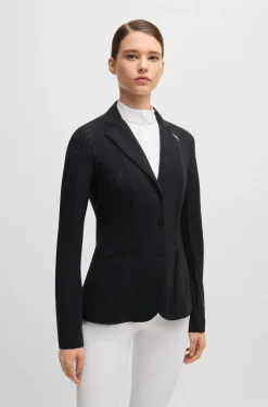 Equestrian show jacket in perforated material