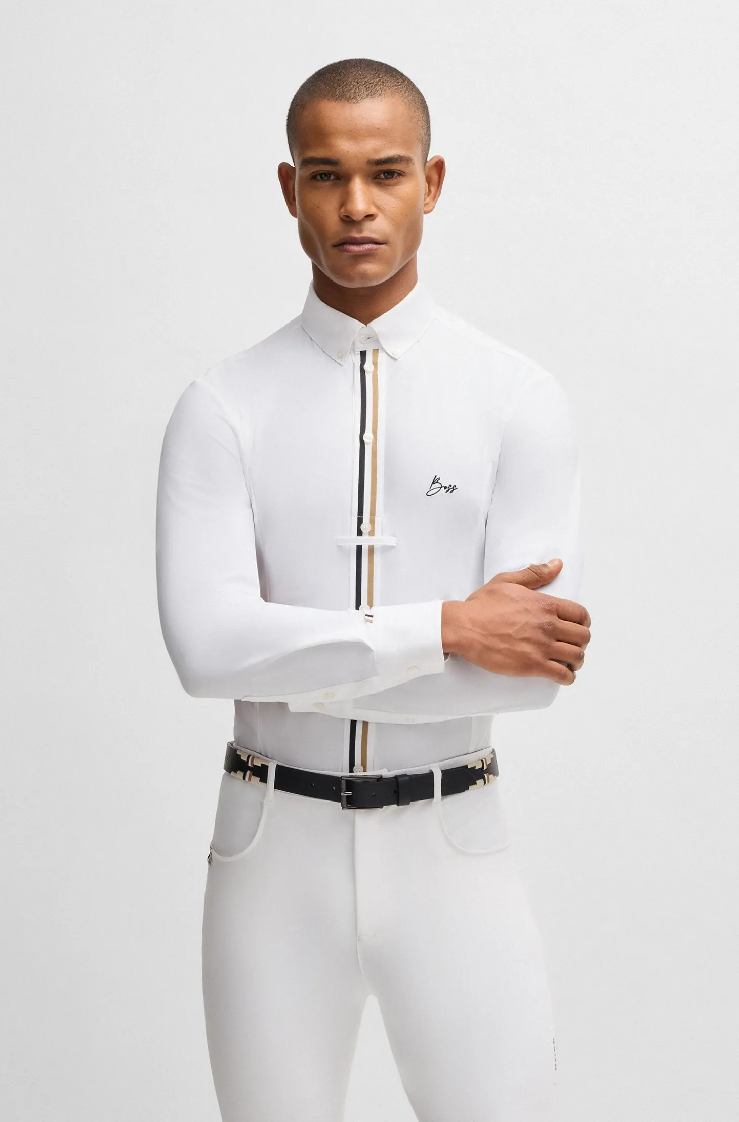 Equestrian show shirt in a cotton blend