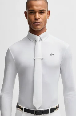 Equestrian show shirt in quick-dry stretch fabric