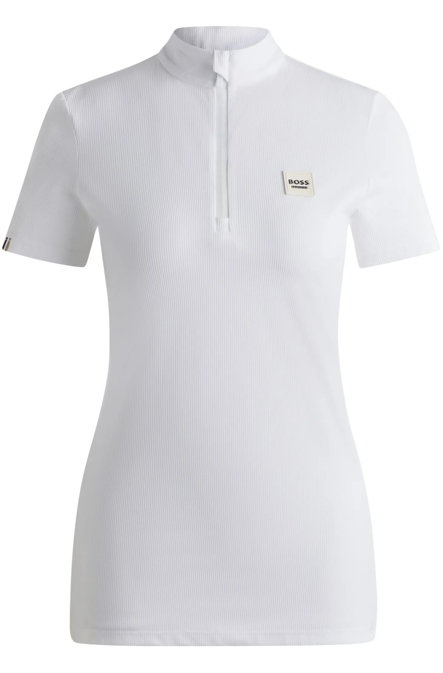 Equestrian show shirt in ribbed stretch fabric