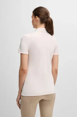 Equestrian show shirt in ribbed stretch fabric