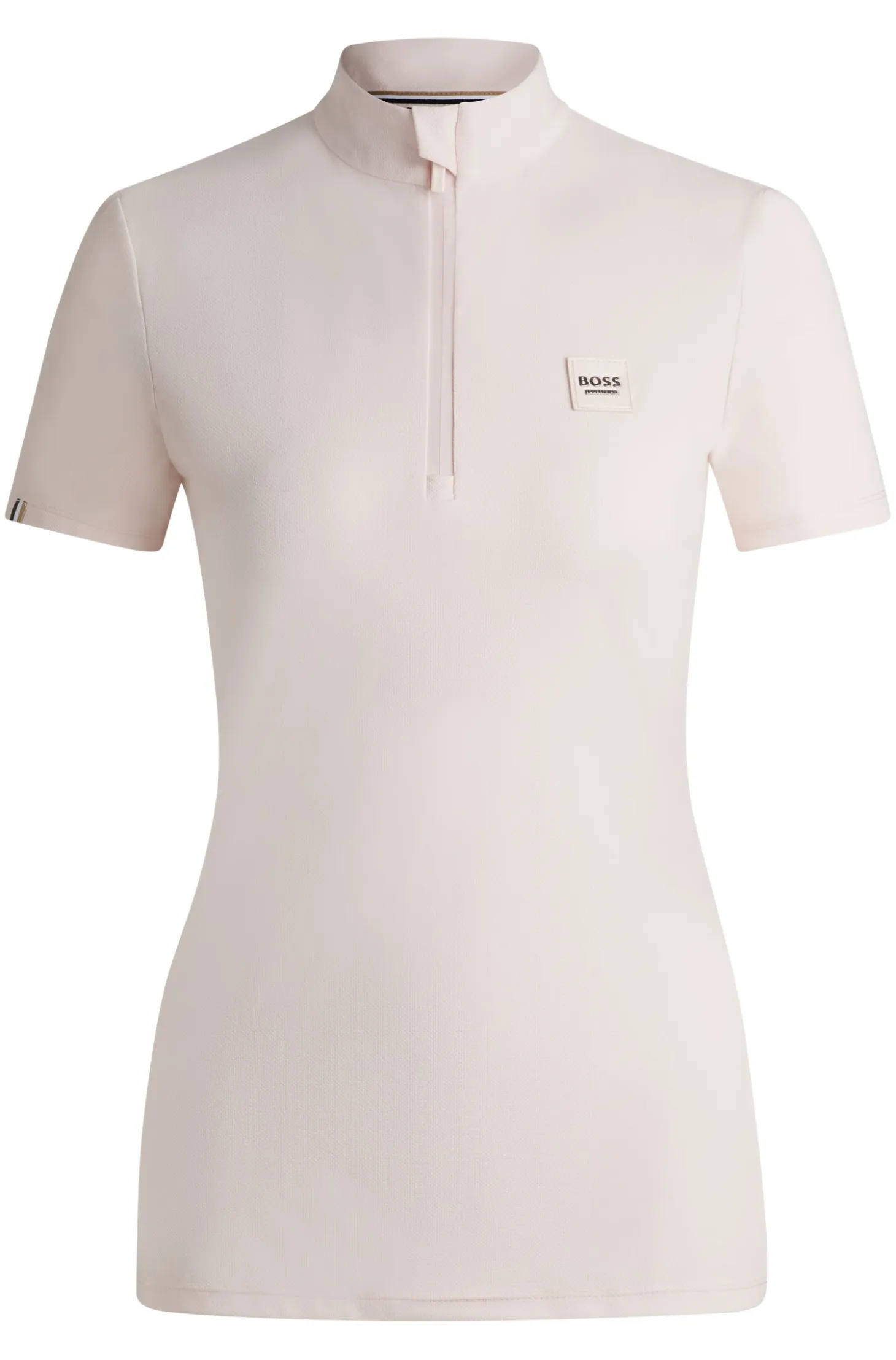Equestrian show shirt in ribbed stretch fabric