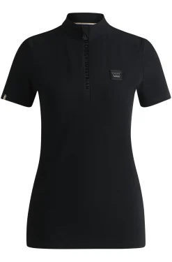 Equestrian show shirt in ribbed stretch fabric
