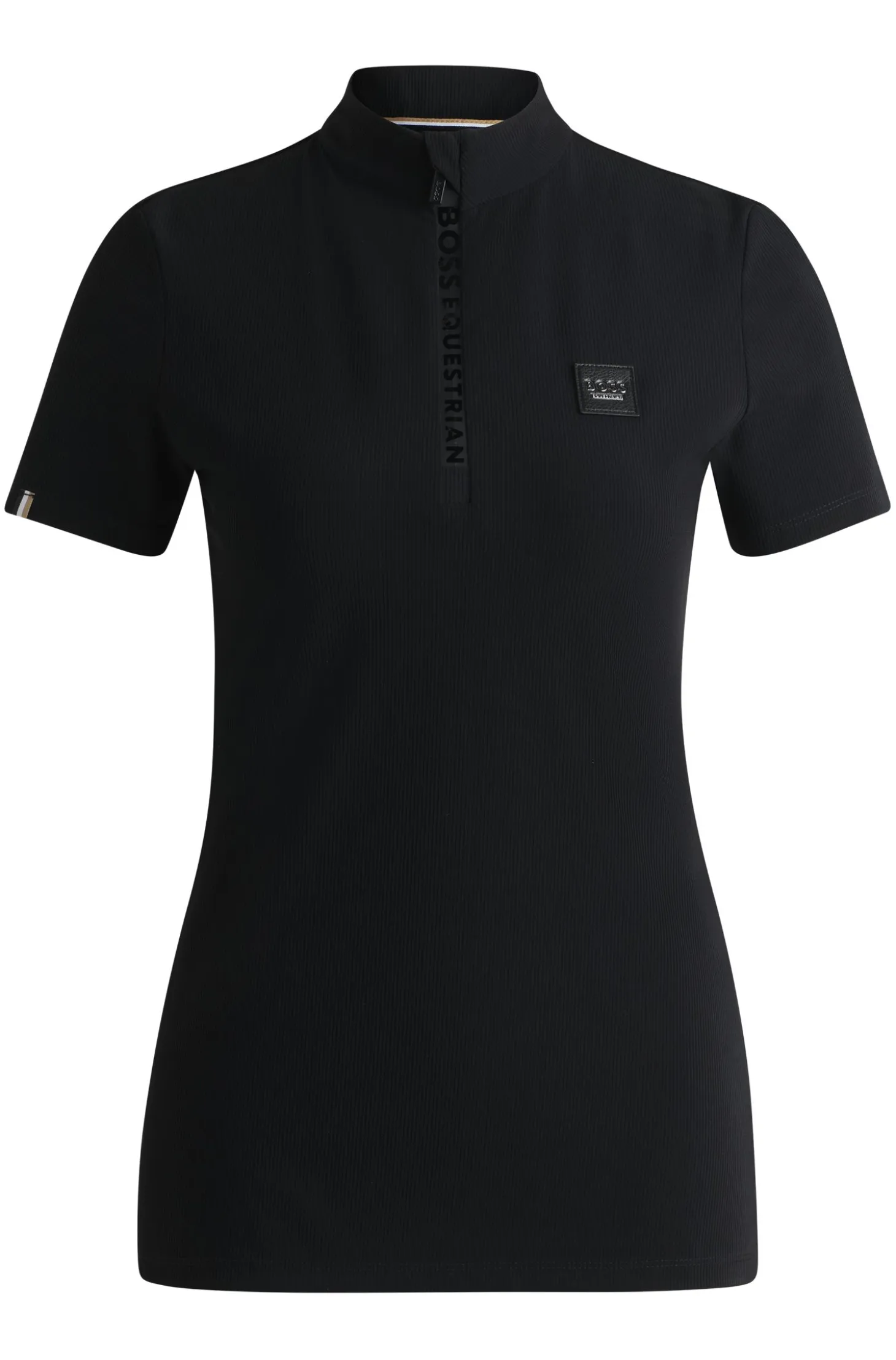 Equestrian show shirt in ribbed stretch fabric