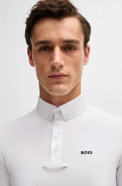 Equestrian show shirt in stretch piqué