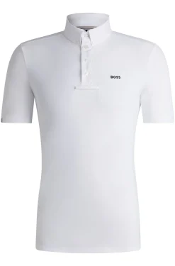 Equestrian show shirt in stretch piqué