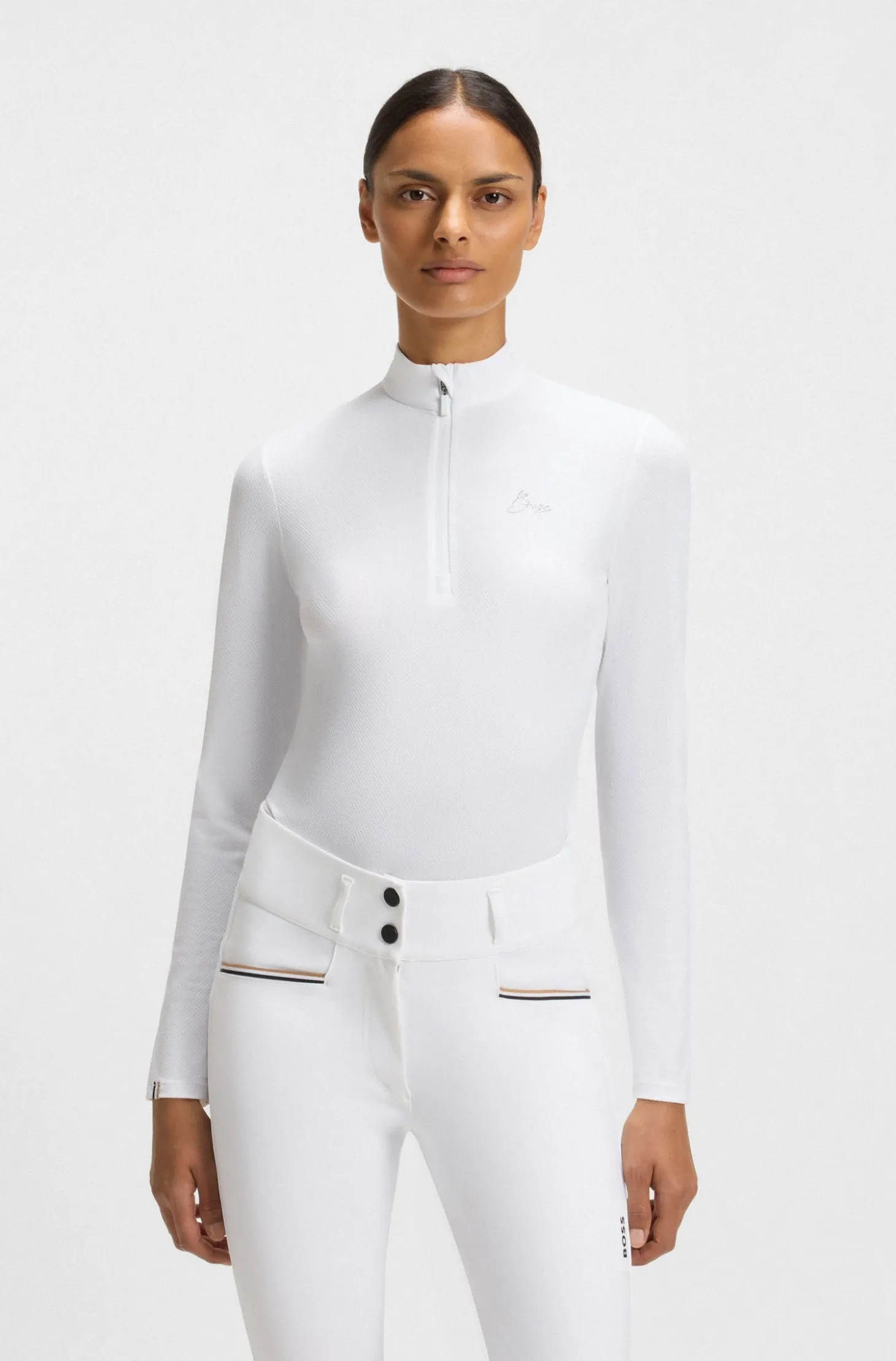 Equestrian show shirt in super-stretch material