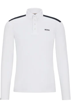 Equestrian show shirt with shoulder inserts and logo