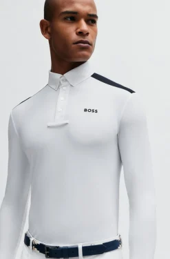 Equestrian show shirt with shoulder inserts and logo