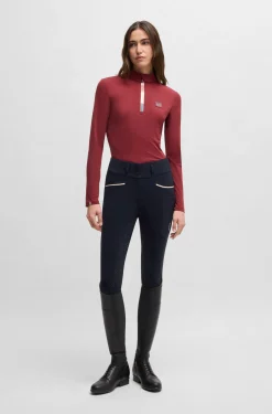 Equestrian slim-fit breeches with full grip
