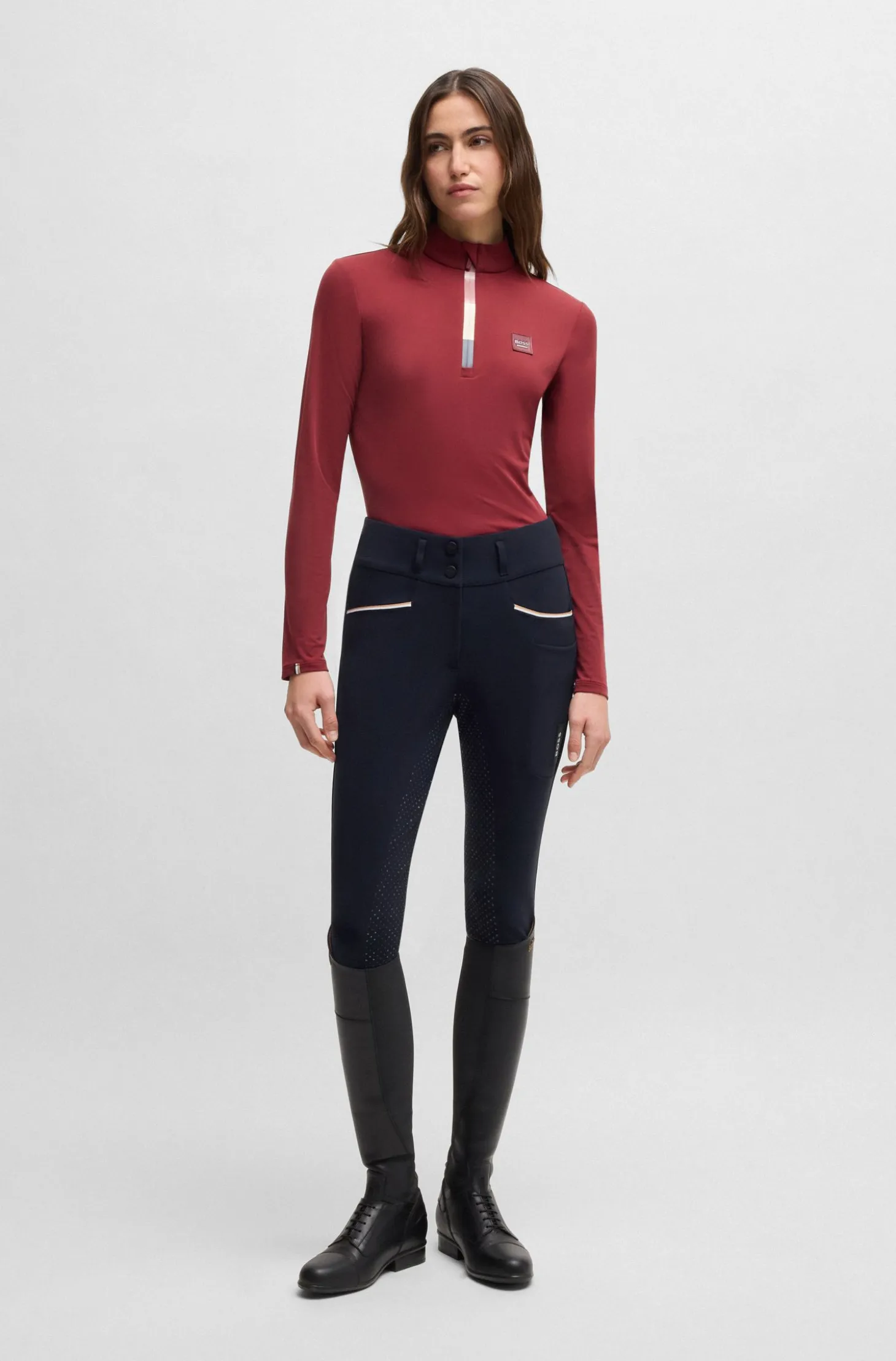 Equestrian slim-fit breeches with full grip