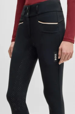 Equestrian slim-fit breeches with full grip