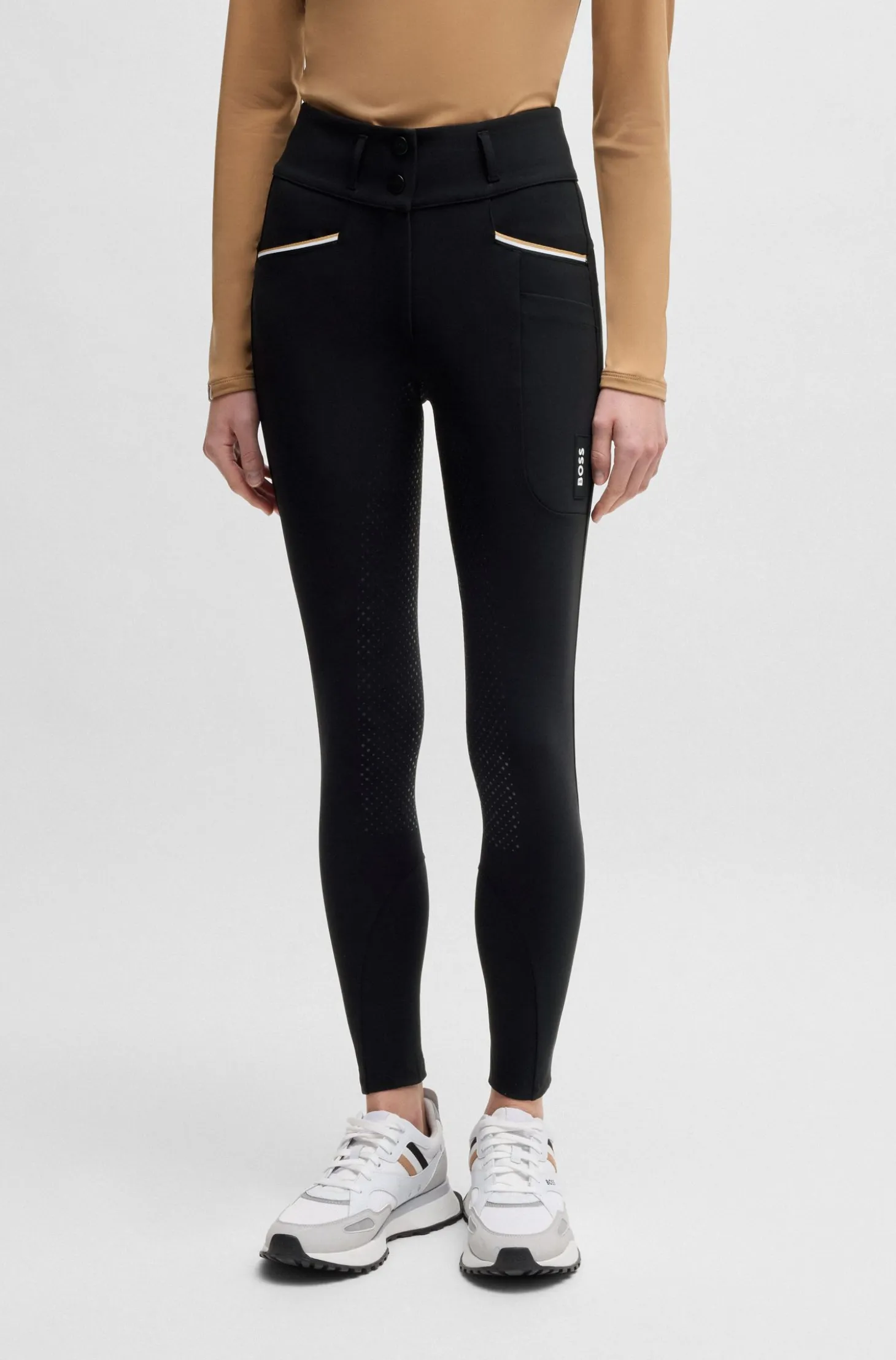 Equestrian slim-fit breeches with full grip