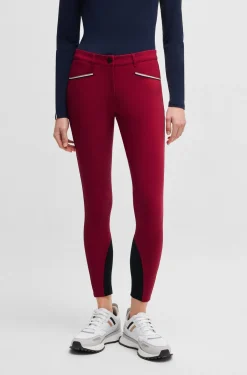 Equestrian slim-fit breeches with knee grip